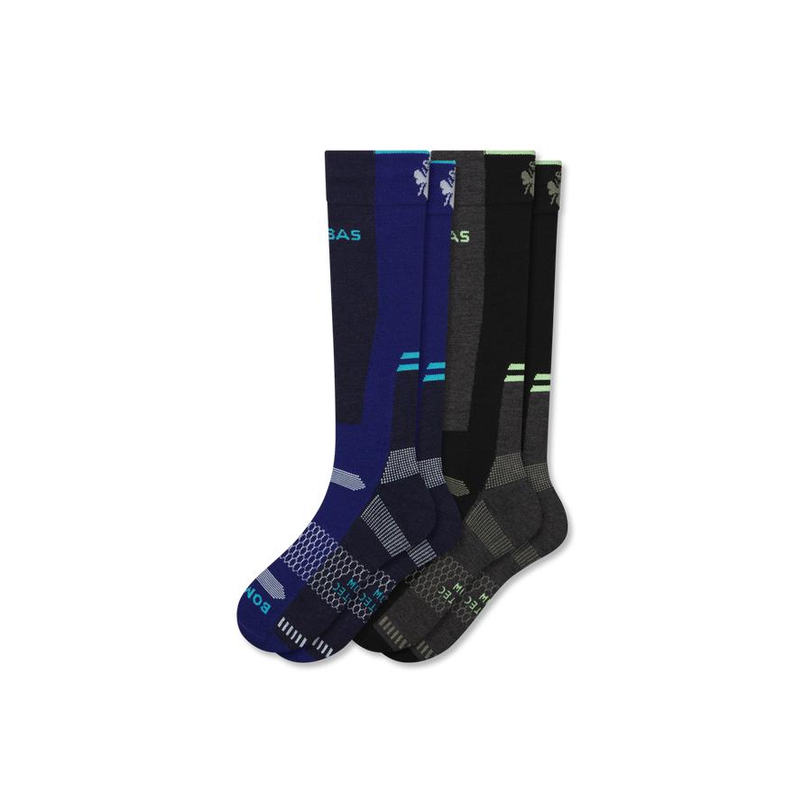 Women's Mid-Cushion Merino Wool Blend Ski & Snowboard Sock 2-Pack - Breathable School Fit