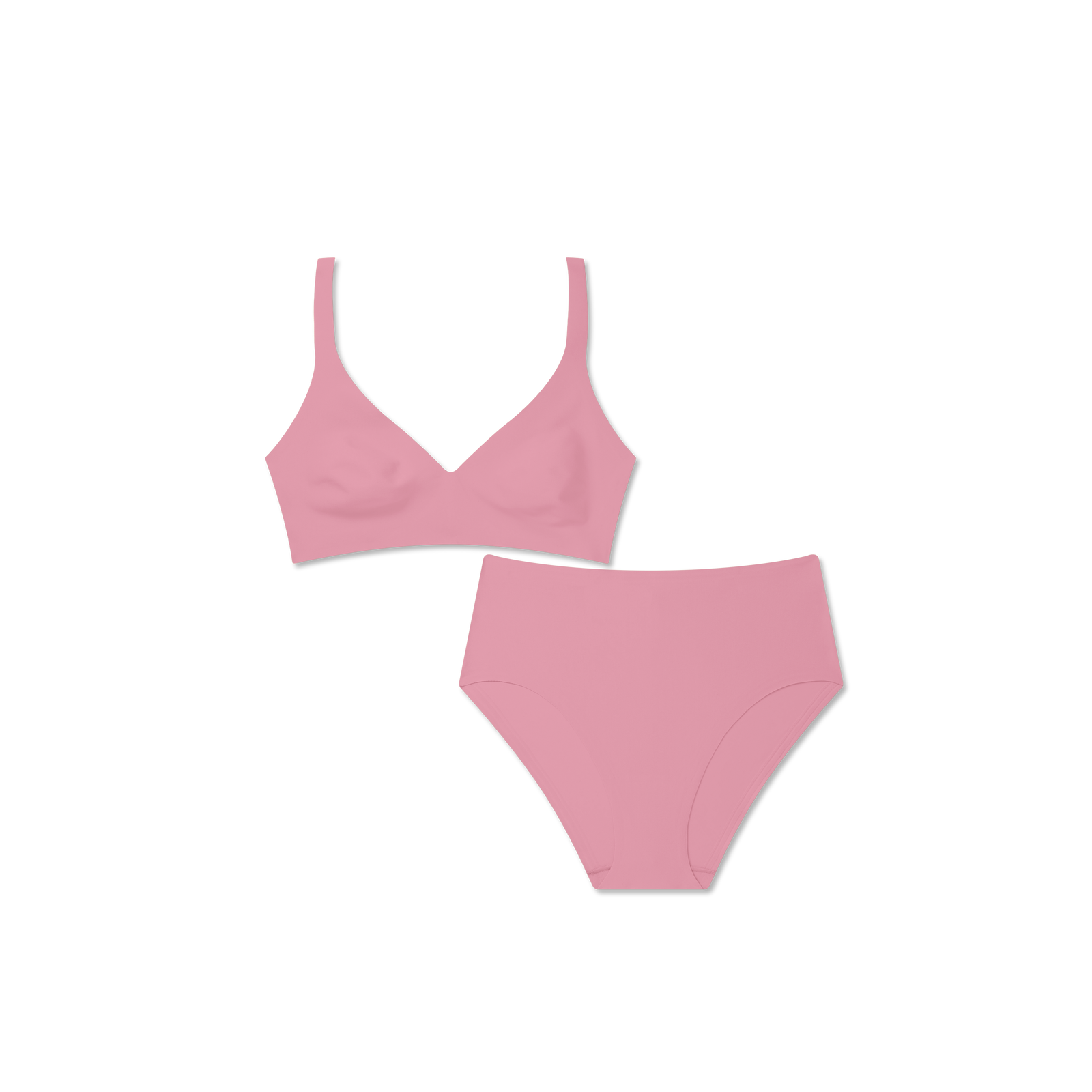 Womenâ€™s No Show Plunge Bralette + Hipster Pack - Dried Rose L