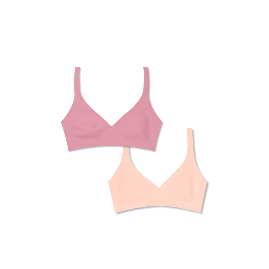 Women’s No Show Plunge Bralette 2-Pack - Calm Lounge Fit