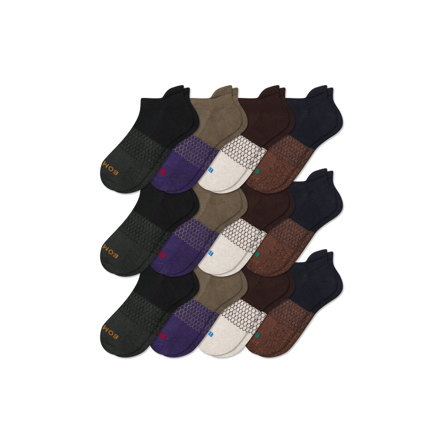 Men's Marl Ankle Sock 12-Pack - Cushion School Support