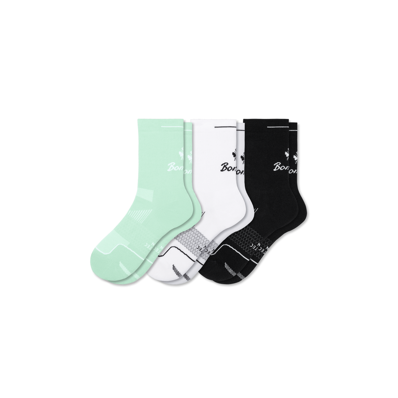 Running Half Calf Sock 3-Pack - Foam Green Mix L