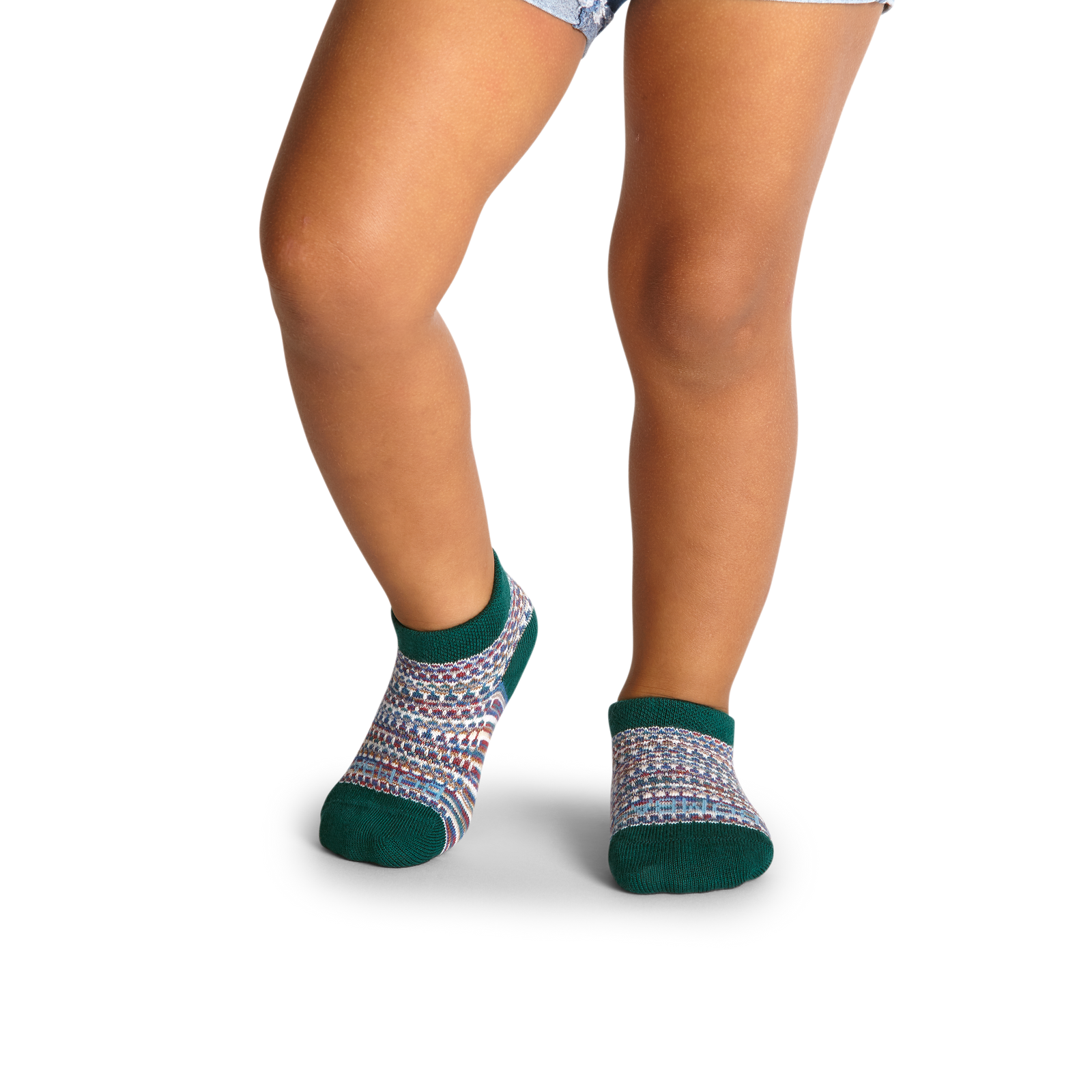 Toddler Lightweight Mosaic Ankle Sock 4-Pack - frost-orange-mix - 4