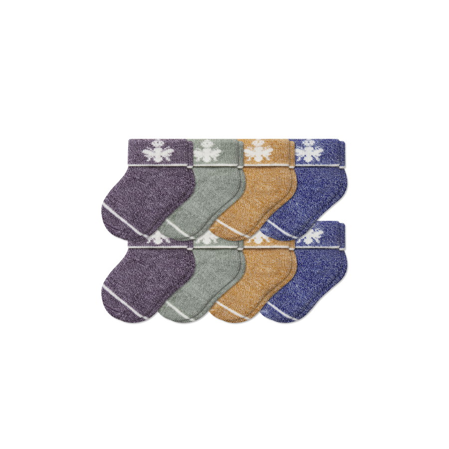 Baby Merino Wool Blend Calf Sock 8-Pack (0-6 Months) - Comfort Ankle Cushion