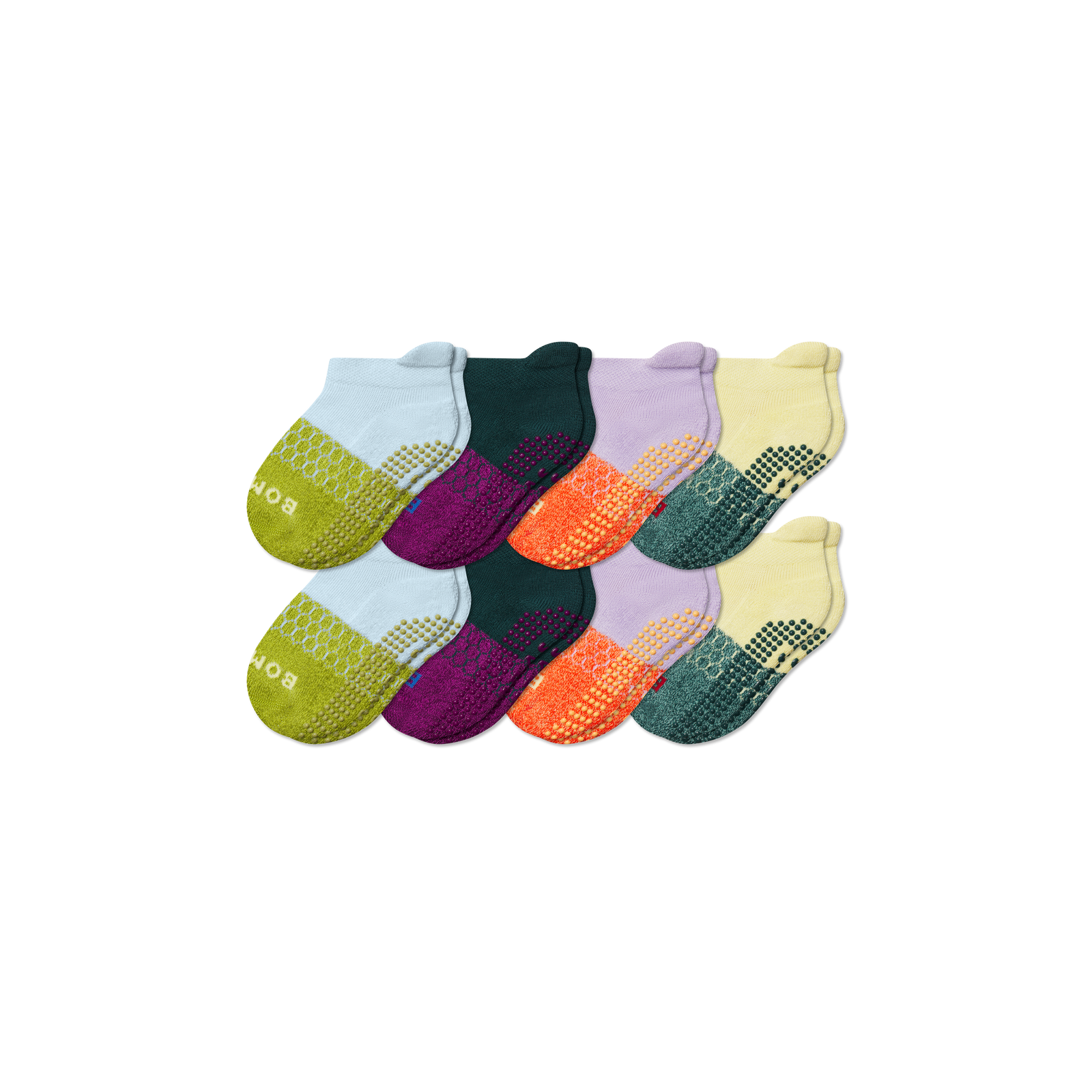 Toddler Gripper Ankle Sock 8-Pack - Glacier Yellow Mix L