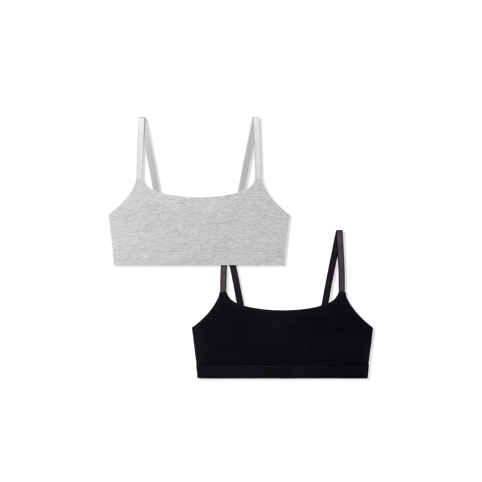 Womenâ€™s Super Soft Bralette 2-Pack - Grey x Black L