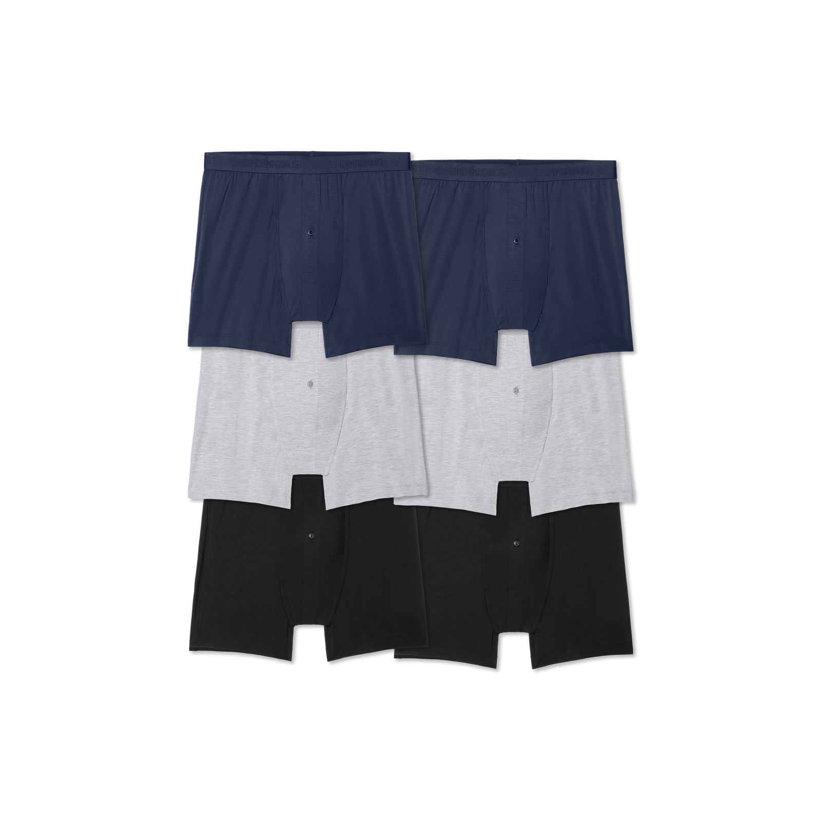Men's Cotton Modal Blend Boxer 6-Pack - Grey Black Navy Mix L