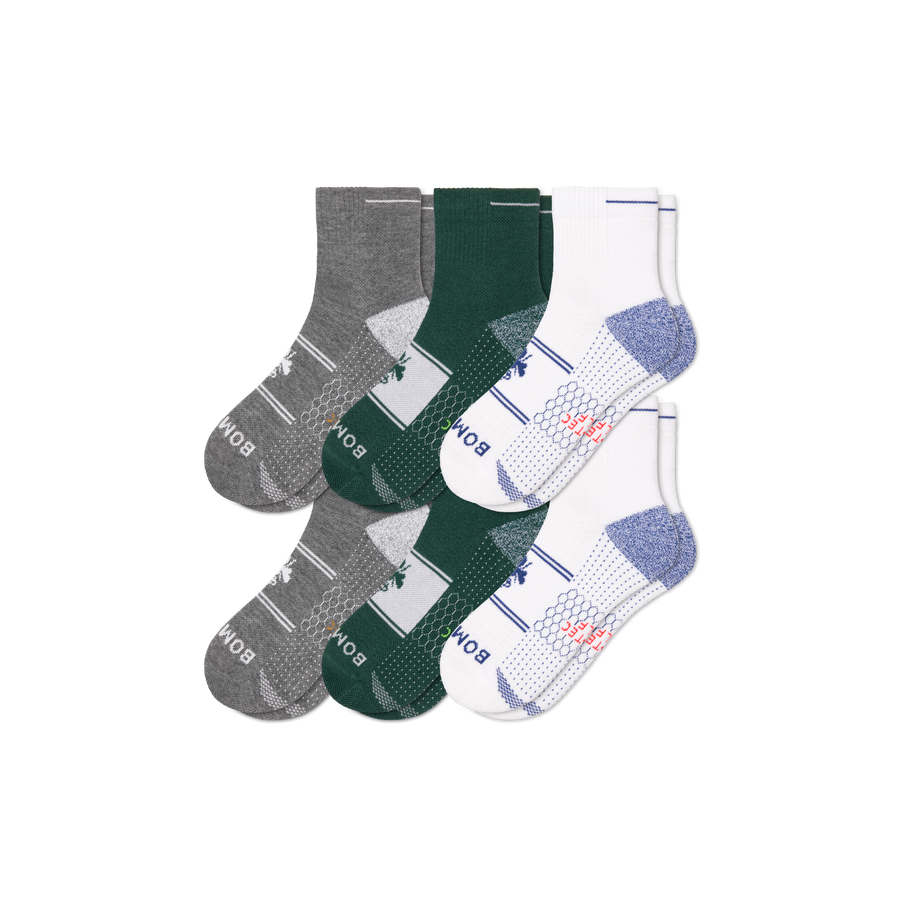 Men's Golf Quarter Sock 6-Pack - Breathable Everyday Fit