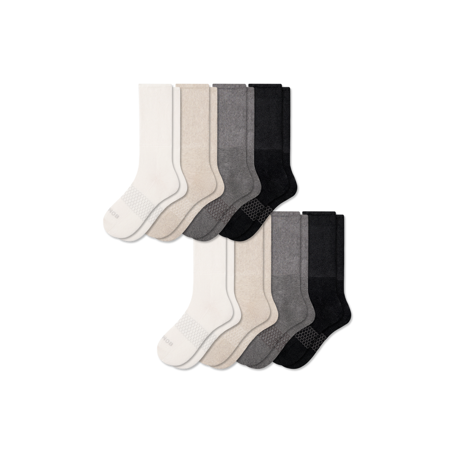 Men's Wide Calf Sock 8-Pack - Breathable Weekend Wear