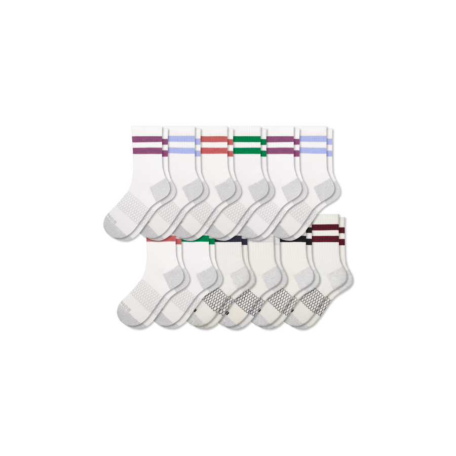 Men's Vintage Stripes Half Calf Sock 12-Pack - Cozy Office Wear