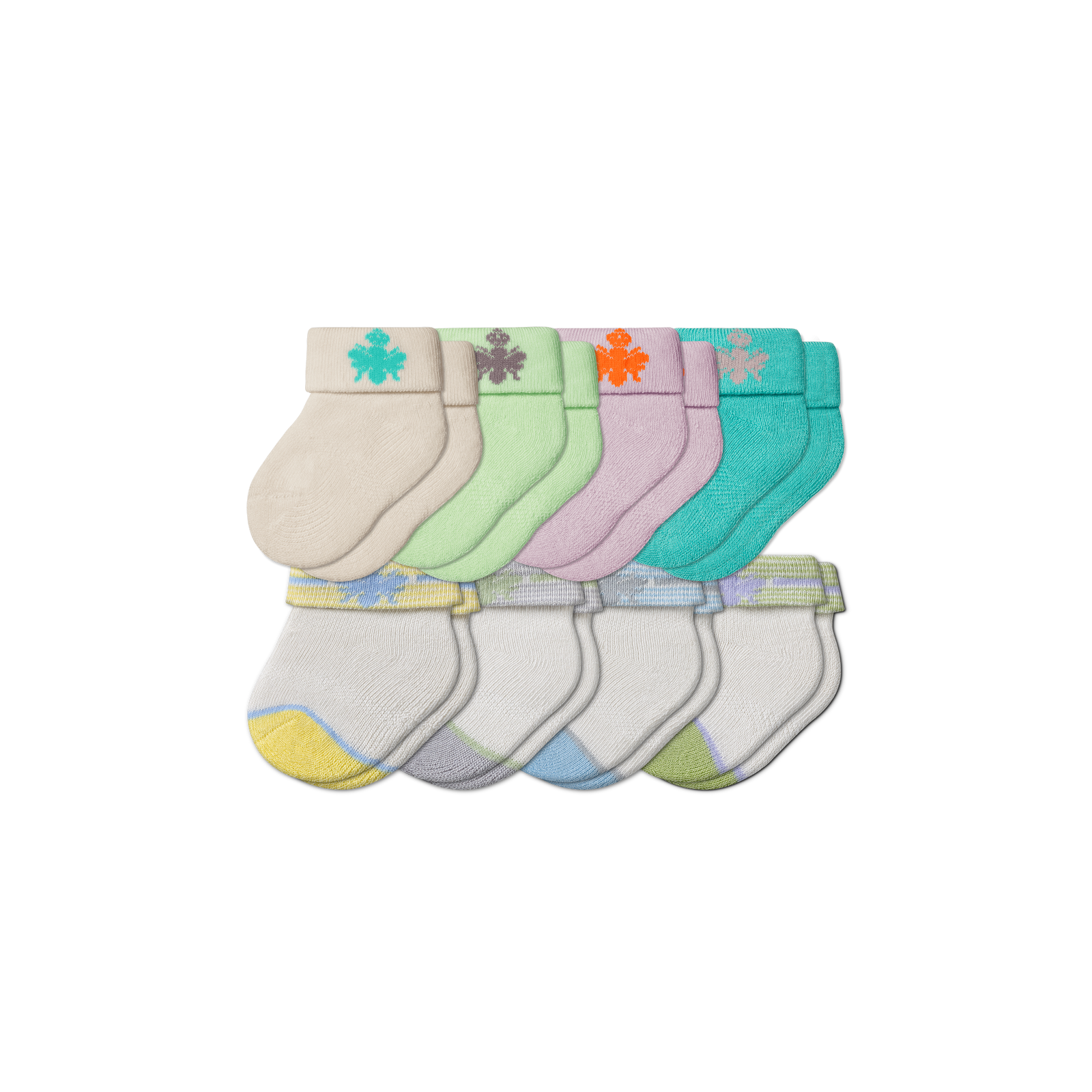 Baby Socks 8-Pack (0-6 Months) Lavender Solids Mix L