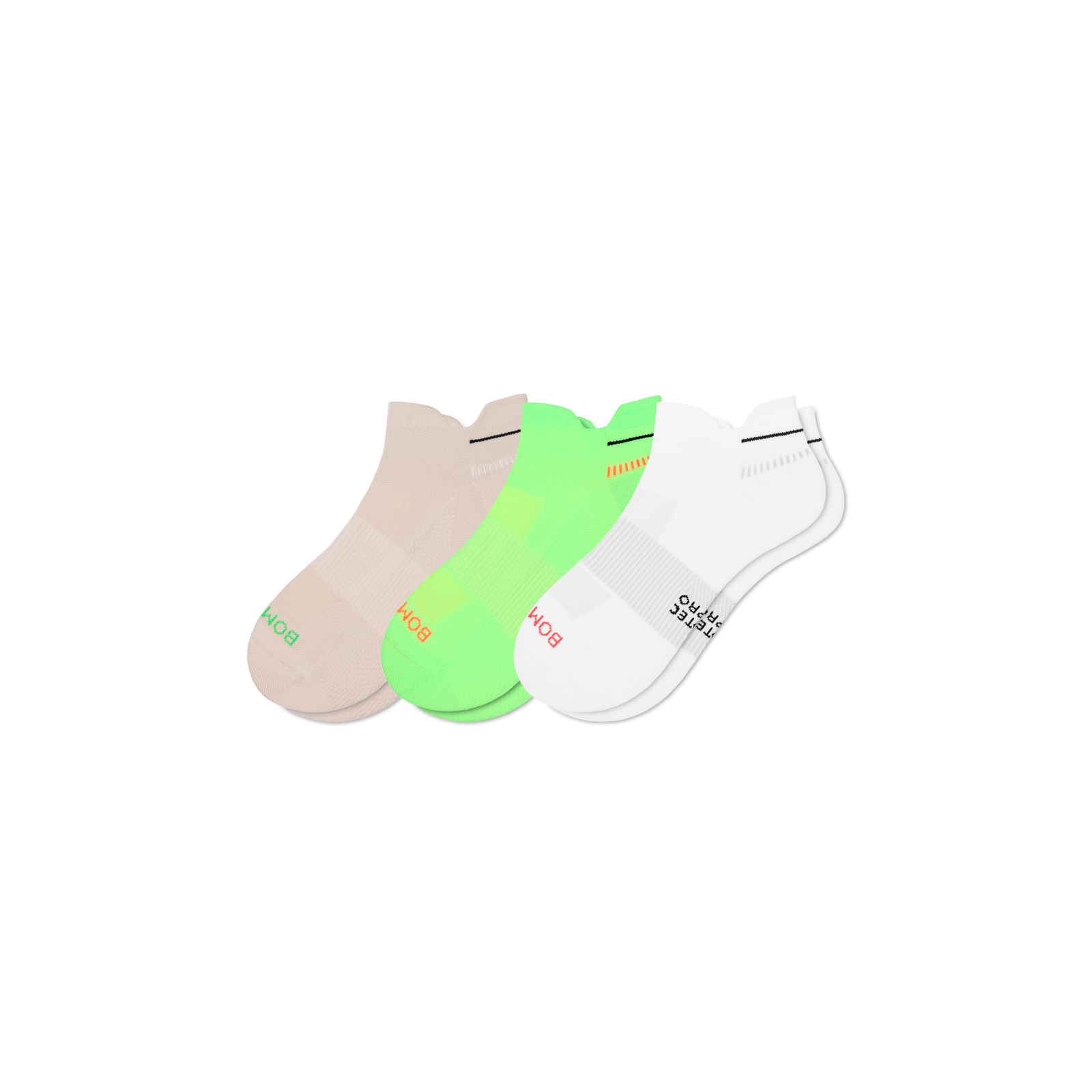 Women's RunPro Ankle Sock 3-Pack - lime sand mix L