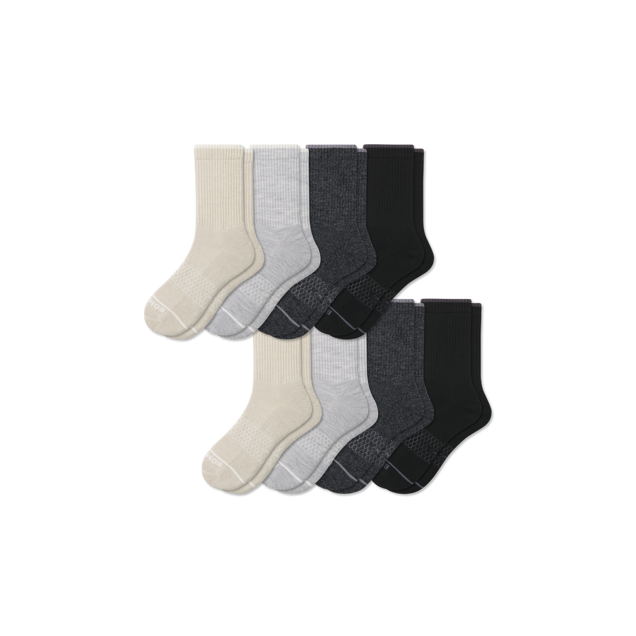Men's Merino Wool Blend Half Calf Sock 8-Pack - Active Run Rotation