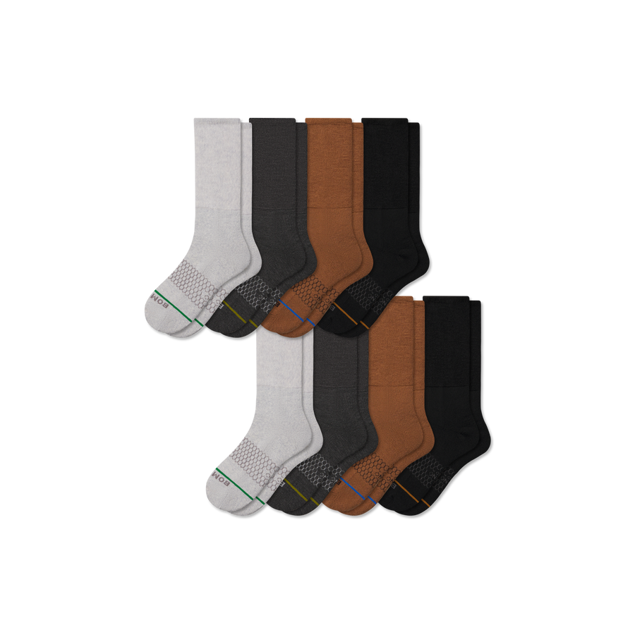 Women's Merino Blend Ultra-Stretch Calf Sock 8-Pack - Trail Home Cushion