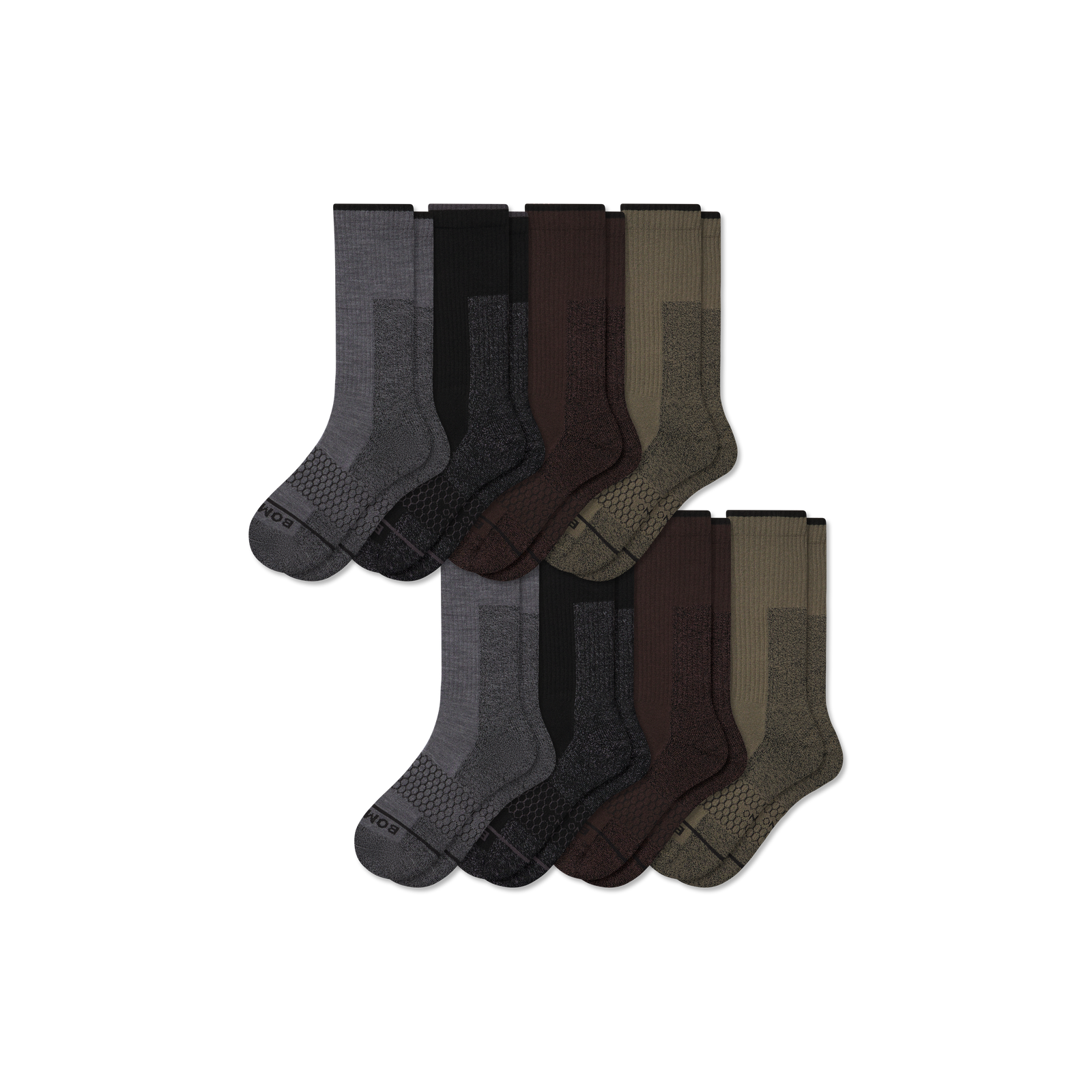 Men's Ultra Strong Merino Blend Calf Sock 8-Pack - Mixed L