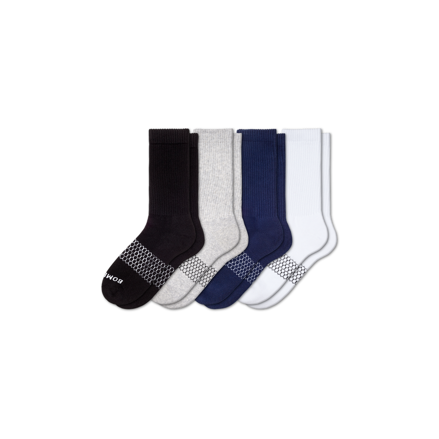 Men's Solids Calf Sock 4-Pack - Cushion Court Step