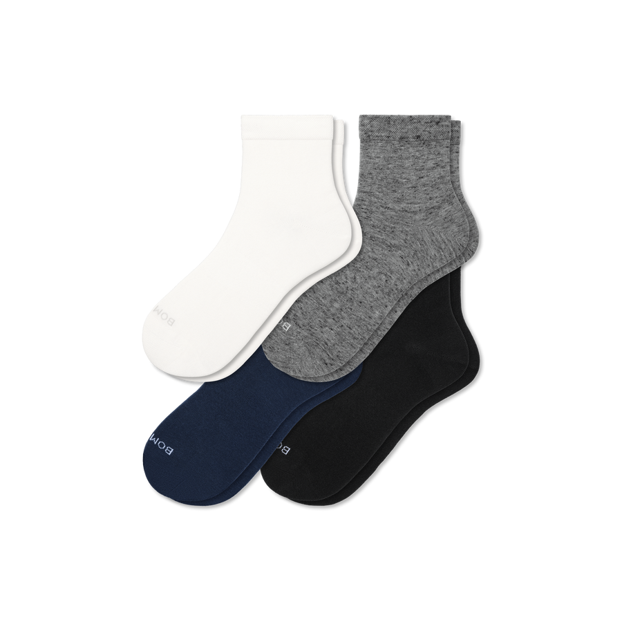 Women's Lightweight Quarter Sock 4-Pack - Easy Low Cut Support