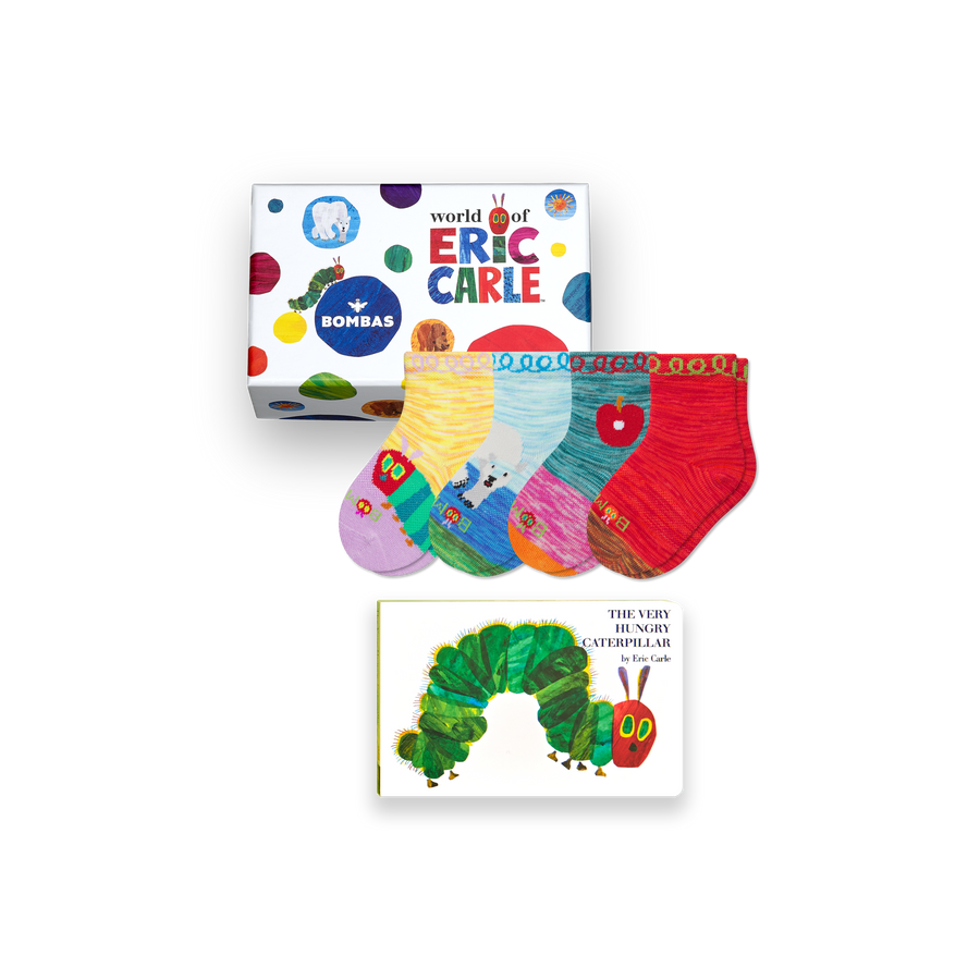 Toddler Eric Carle Lightweight Calf Sock 4-Pack Gift Box & Book - Outdoor Setup