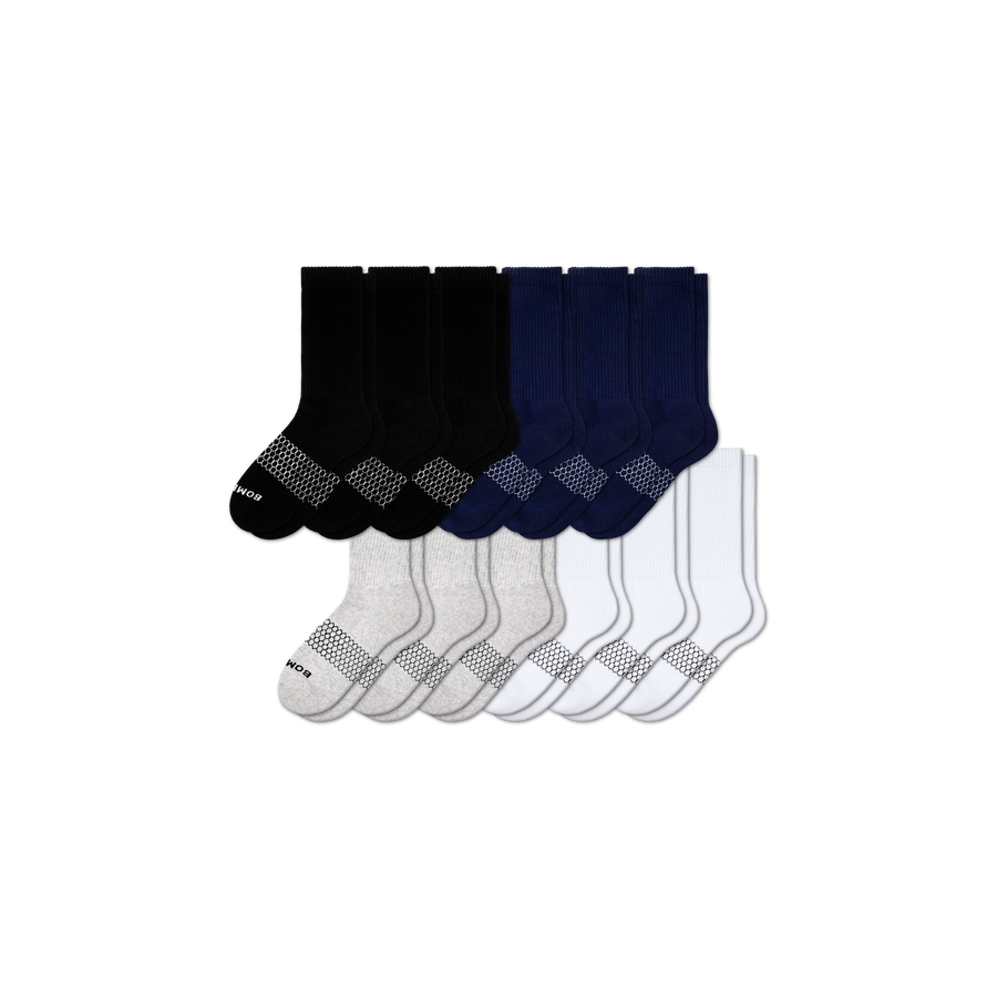 Men's Solids Calf Sock 12-Pack - Soft No Show Cushion