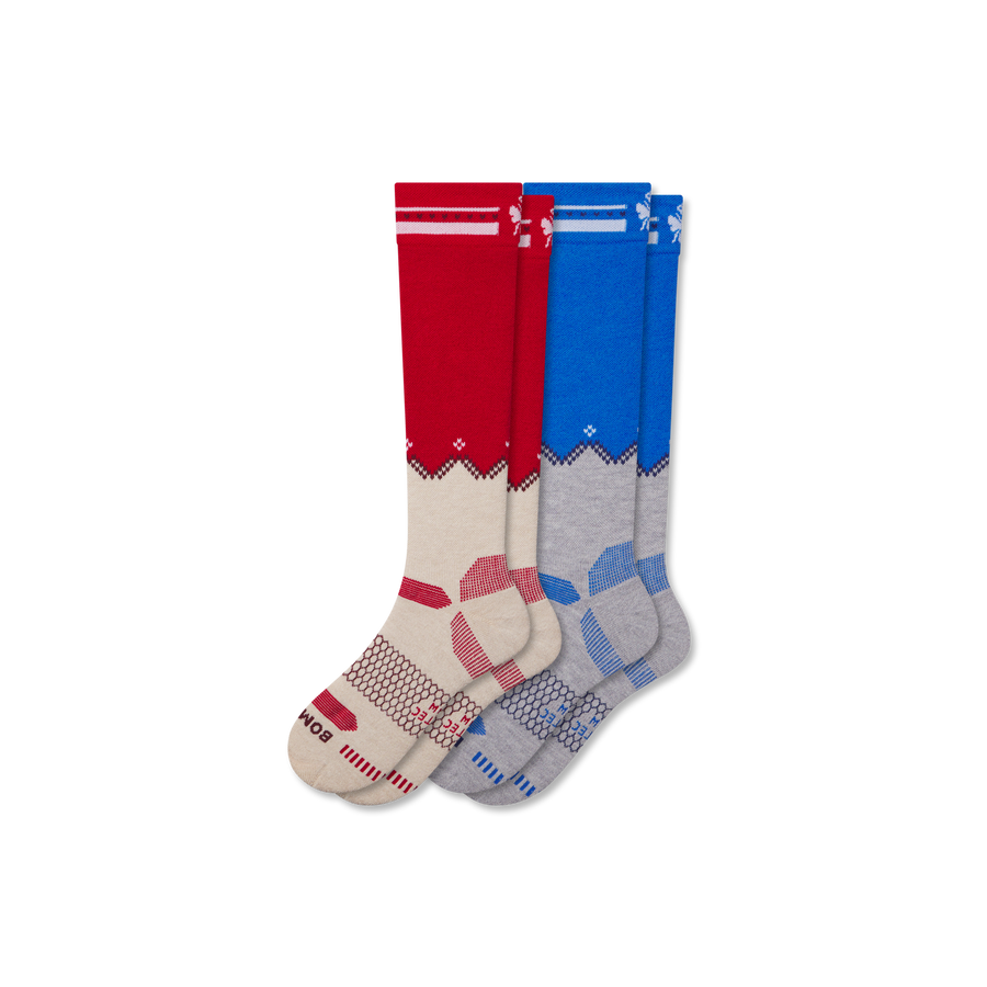 Men's Full-Cushion Merino Wool Blend Ski & Snowboard Sock 2-Pack - Run No Show Comfort