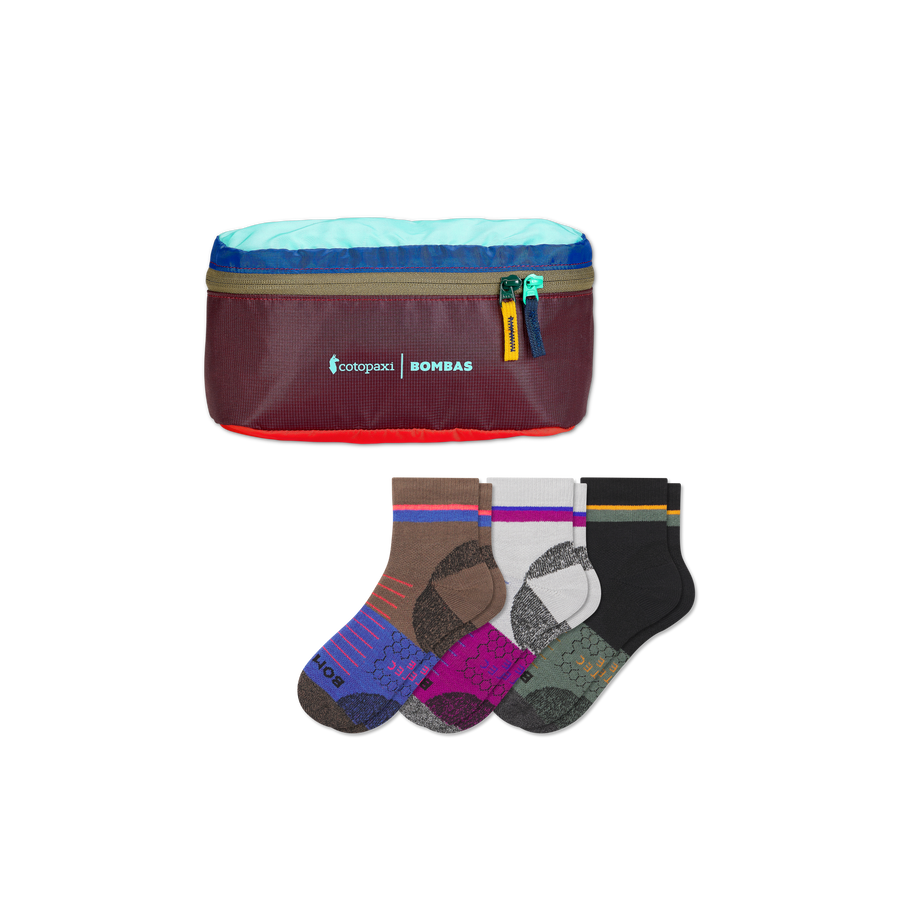 Men's Hiking Quarter Sock 3-Pack & Cotopaxi Fanny Pack - Outdoor Storage Stash