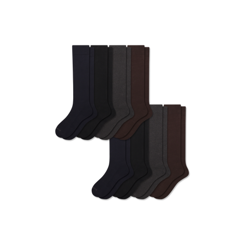Men's Dress Over the Calf Sock 8-Pack - Multi Mix L