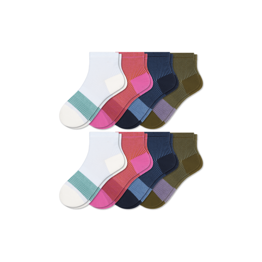 Youth Lightweight Quarter Sock 8-Pack - Smooth Everyday Fit