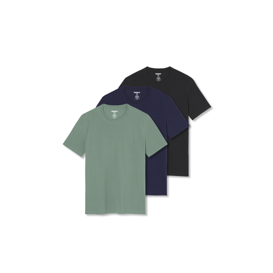Men's Pima Cotton Crew Neck T-Shirt 3-Pack - Modern Base Layer