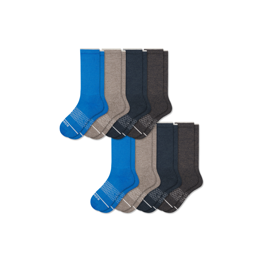 Men's Merino Wool Blend Calf Sock 8-Pack - Light Run Cushion