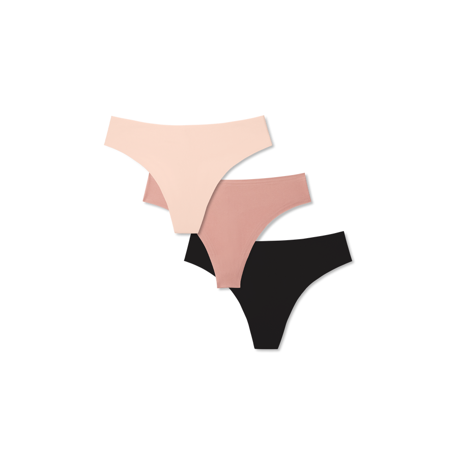 Women's No Show Thong 3-Pack - Gentle Base Layer