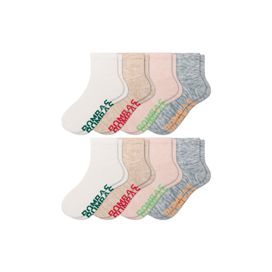 Women's Summer Ragg Quarter Sock 8-Pack - Daily Run Cushion