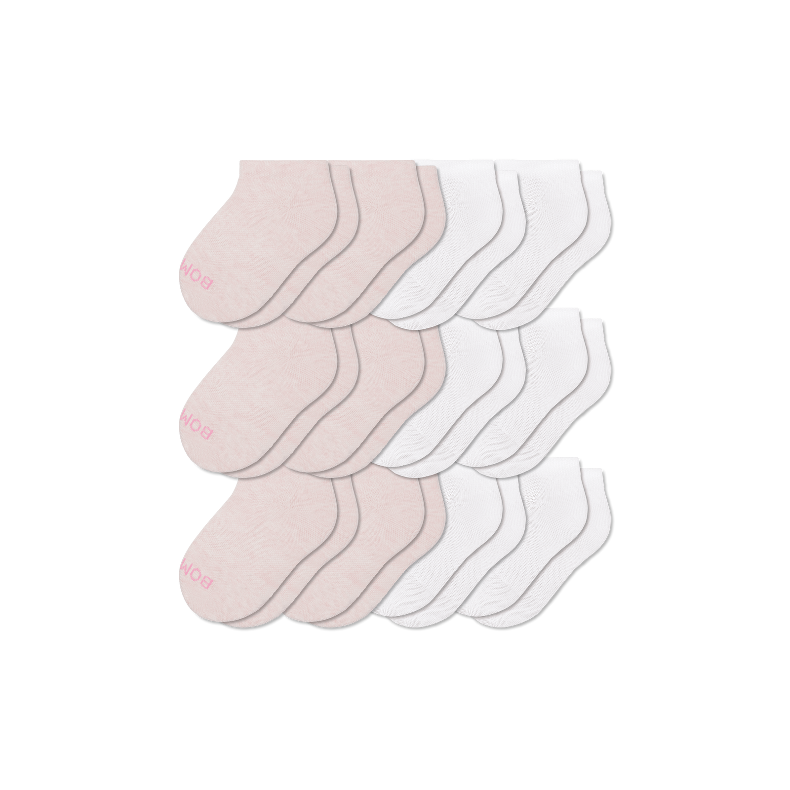 Junior Lightweight Ankle Sock 12-Pack - Pink
