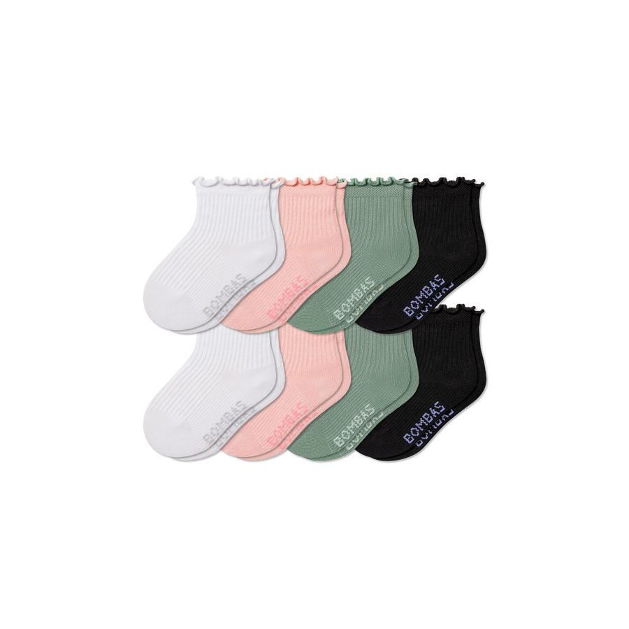 Toddler Ruffle Rib Calf Sock 8-Pack - Fresh Recovery Cushion
