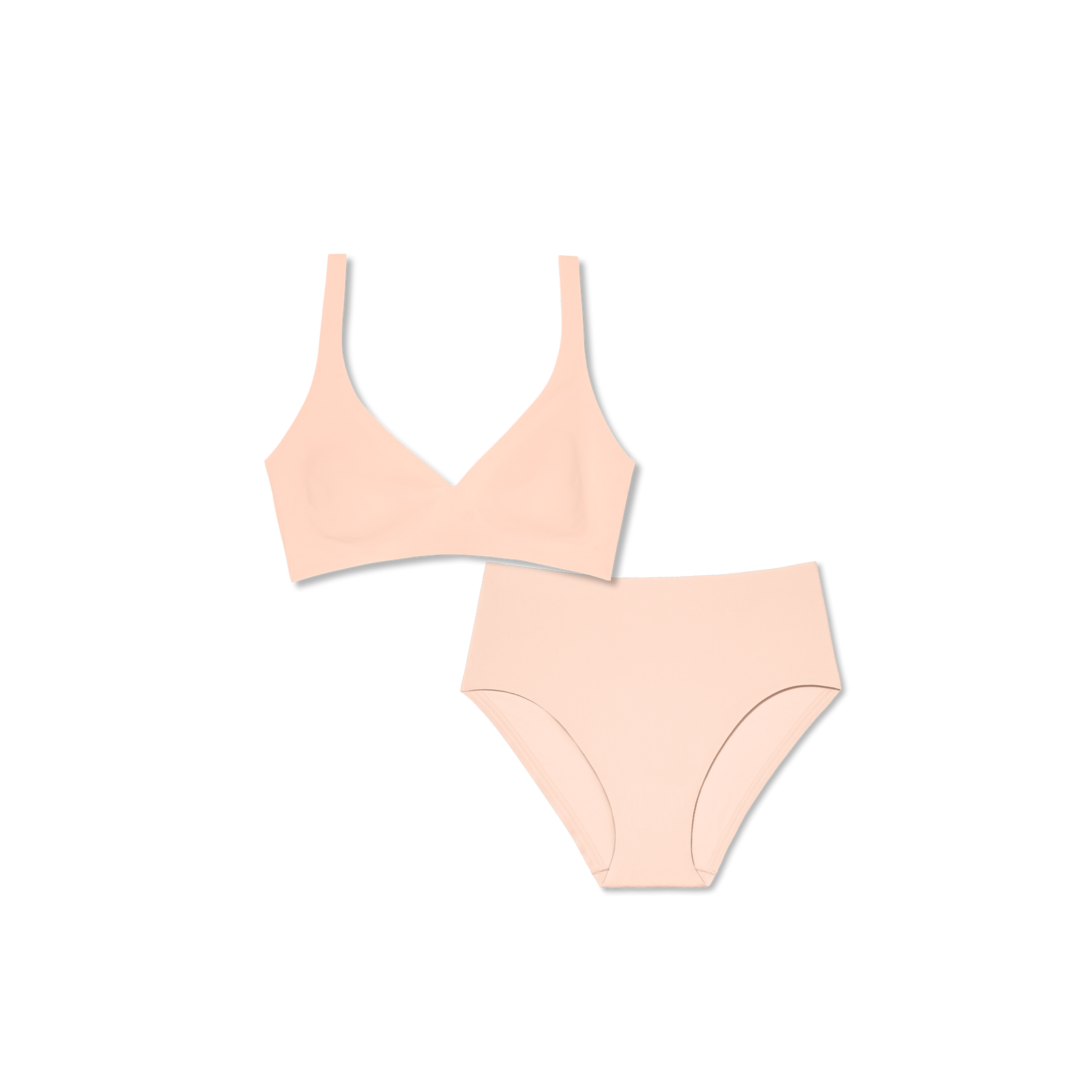 Women’s No Show Plunge Bralette + Hipster - Pink Sandstone