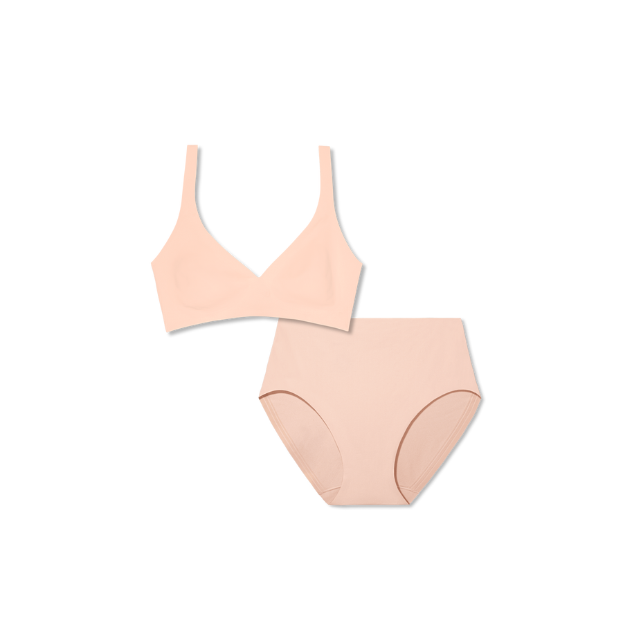 Women’s No Show Plunge Bralette + High Rise Brief Pack - Easy Shape