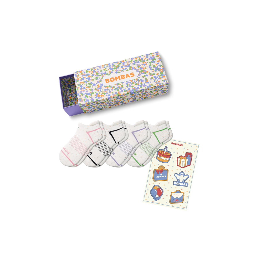 Women's Confetti Ankle Sock 4-Pack Gift Box - Smart Wrap