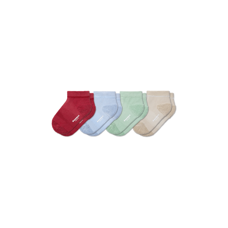 Toddler Lightweight Terry Ankle Sock 4-Pack - Soft Everyday Step