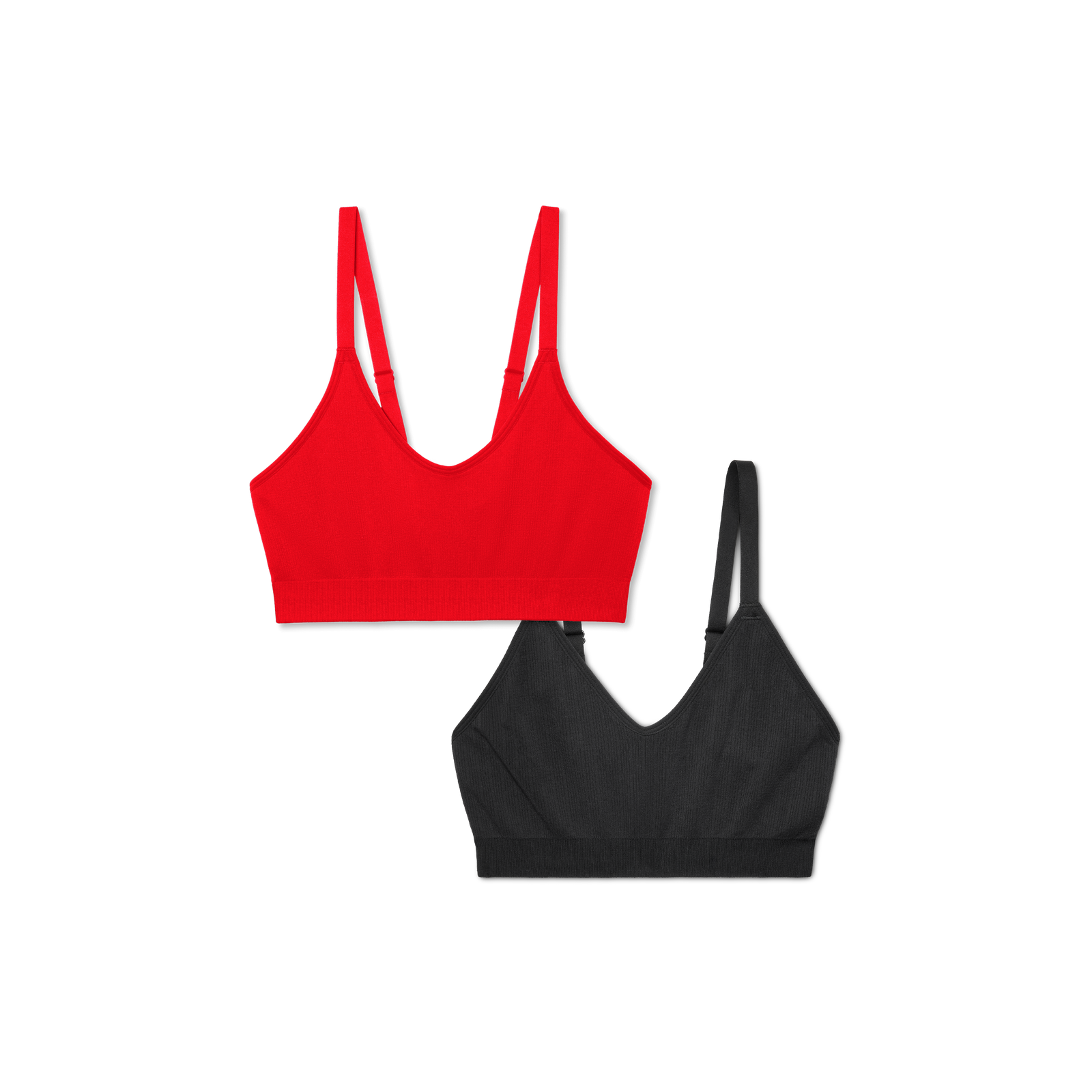 Women's Seamless Scoop Bralette 2-Pack - Red Black Mix