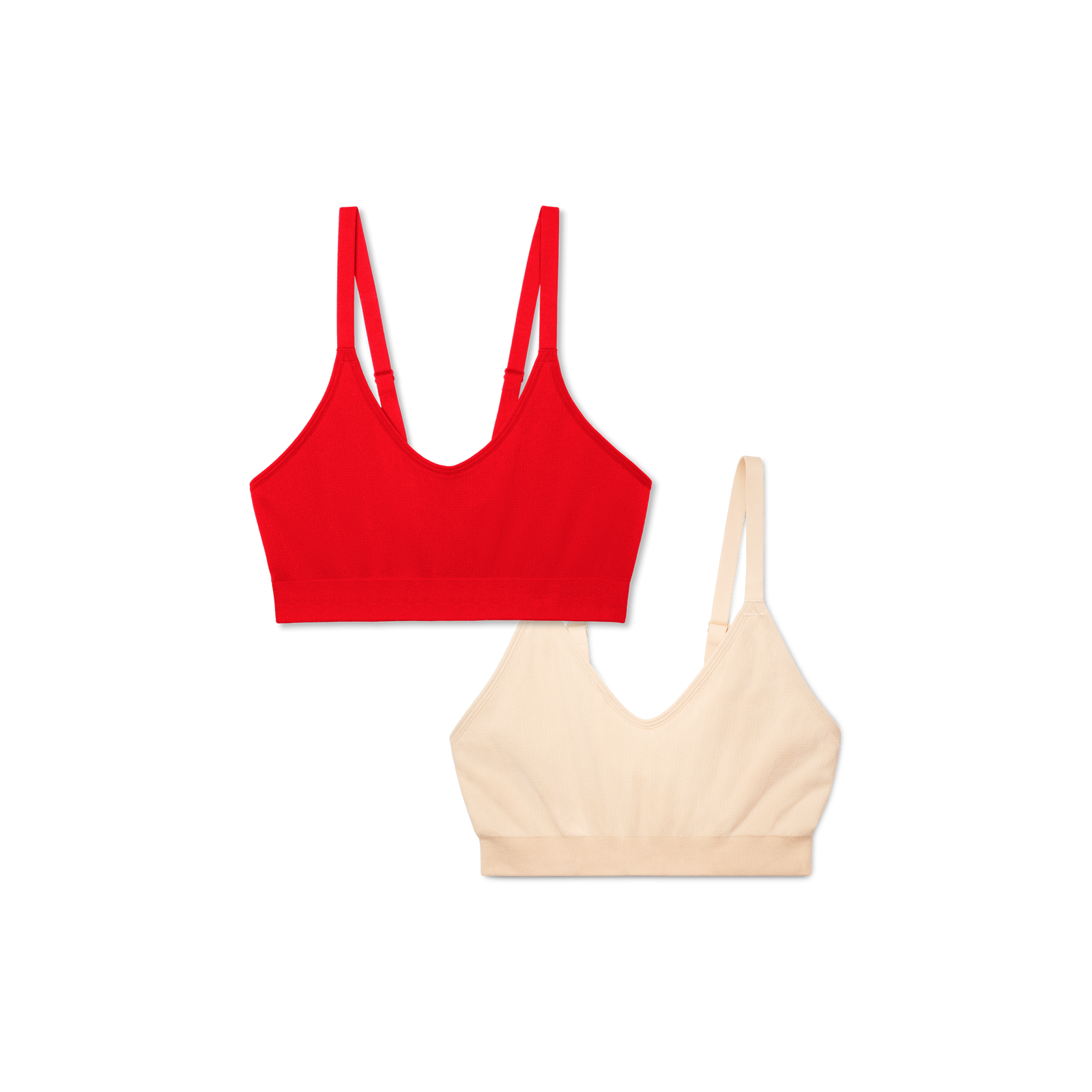 Women's Seamless Scoop Bralette 2-Pack - Red Wheat Mix