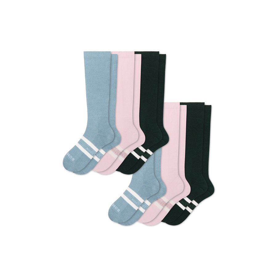 Women's Everyday Compression Knee High Sock 6-Pack (15-20mmHg) - Steady Workout Support