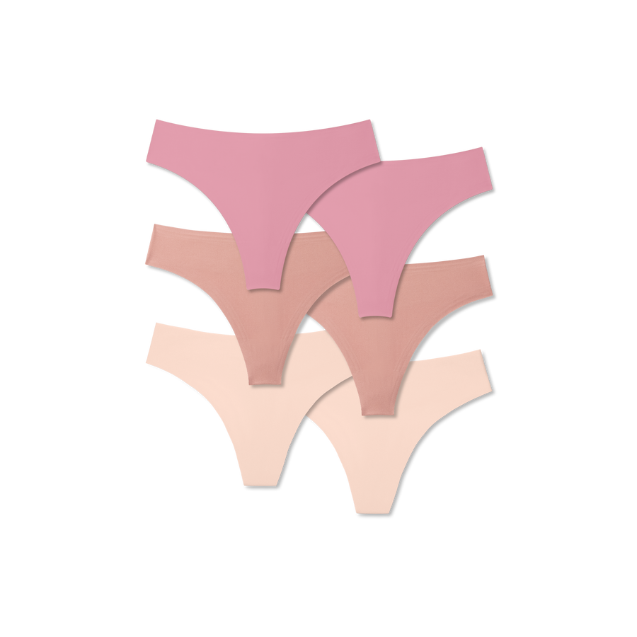 Women's No Show Thong 6-Pack - Modal Layer Ease