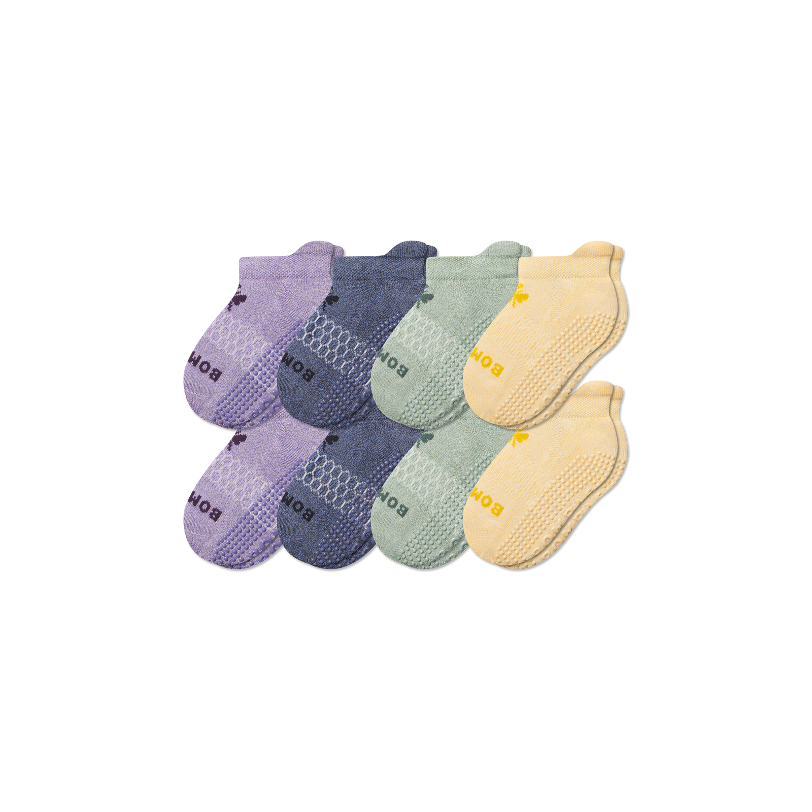 Junior Gripper Ankle Sock 8-Pack - Sage Blue Mix L