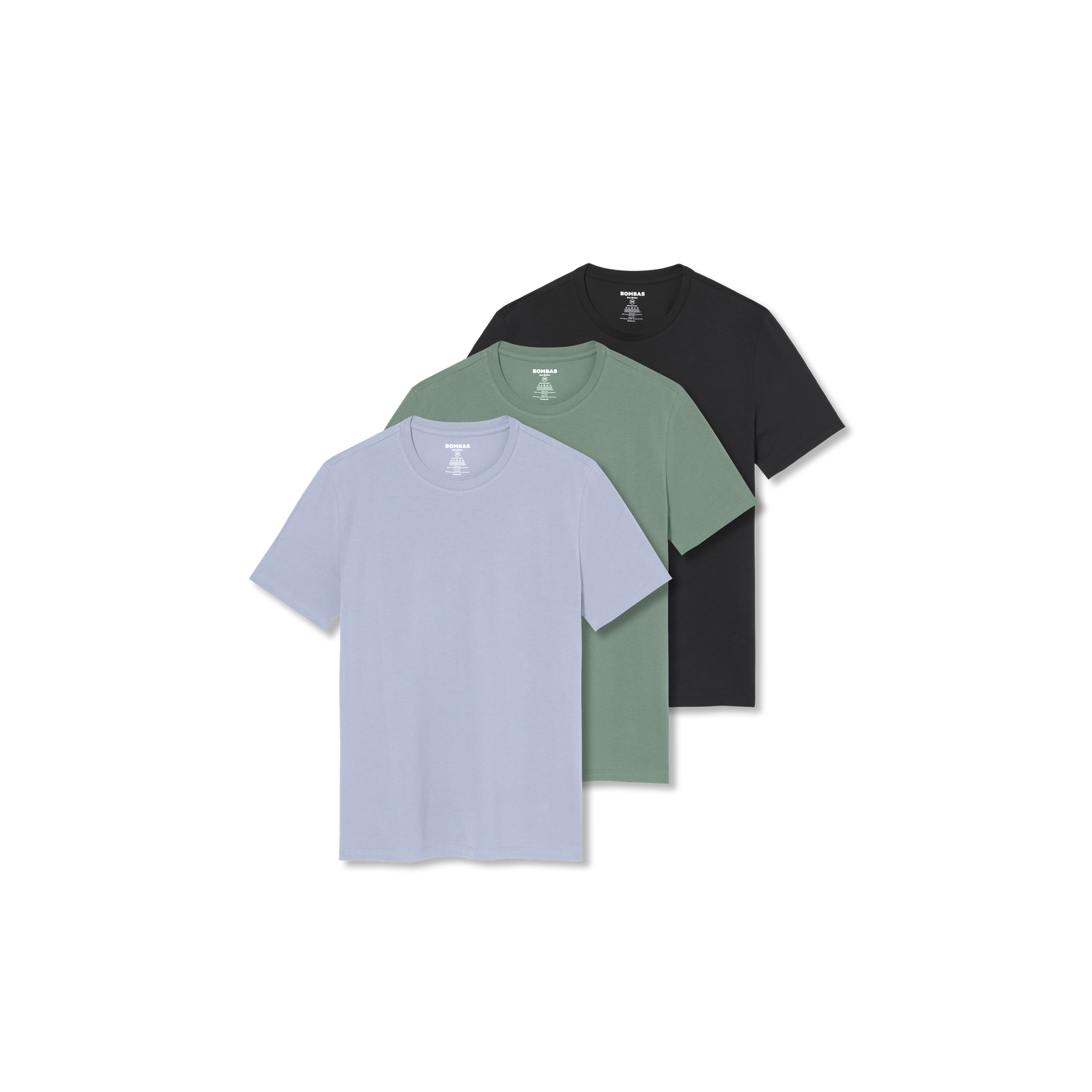 Men's Pima Cotton Crew Neck T-Shirt 3-Pack - Sage Skysail Black Mix L