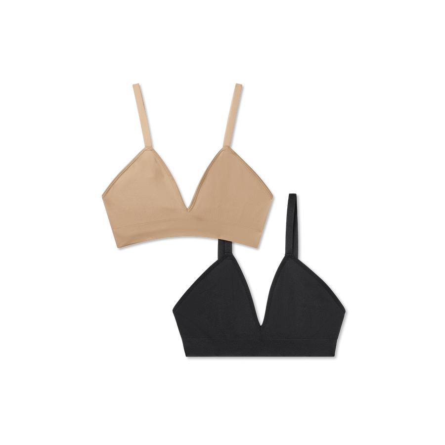 Women's Seamless Triangle Bralette 2-Pack - Gentle Layer Fit
