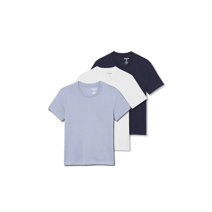 Women's Pima Cotton Slim Crew Neck T-Shirt 3-Pack - Light Base Layer
