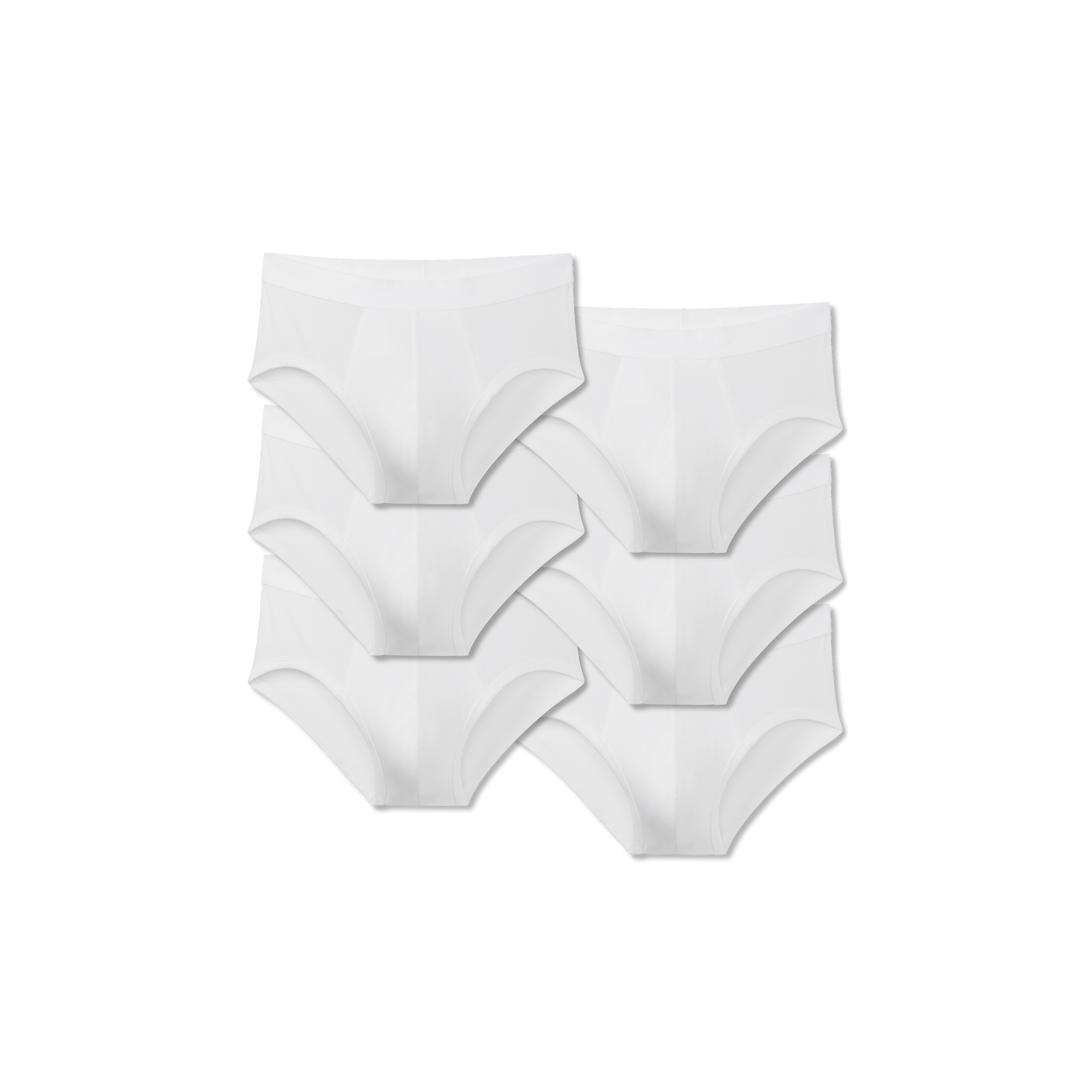 Men's Cotton Modal Blend Flyless Brief 6-Pack - Solid White L [8817]