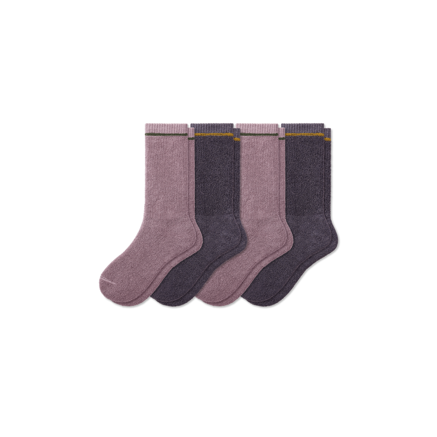 Women's Plush Terry Calf Sock 4-Pack - Modern Weekend Cushion