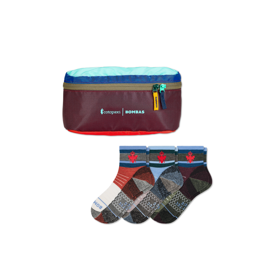 Cotopaxi x Bombas Merino Wool Blend Hiking Quarter Sock 3-Pack & Fanny Pack - Utility Pack