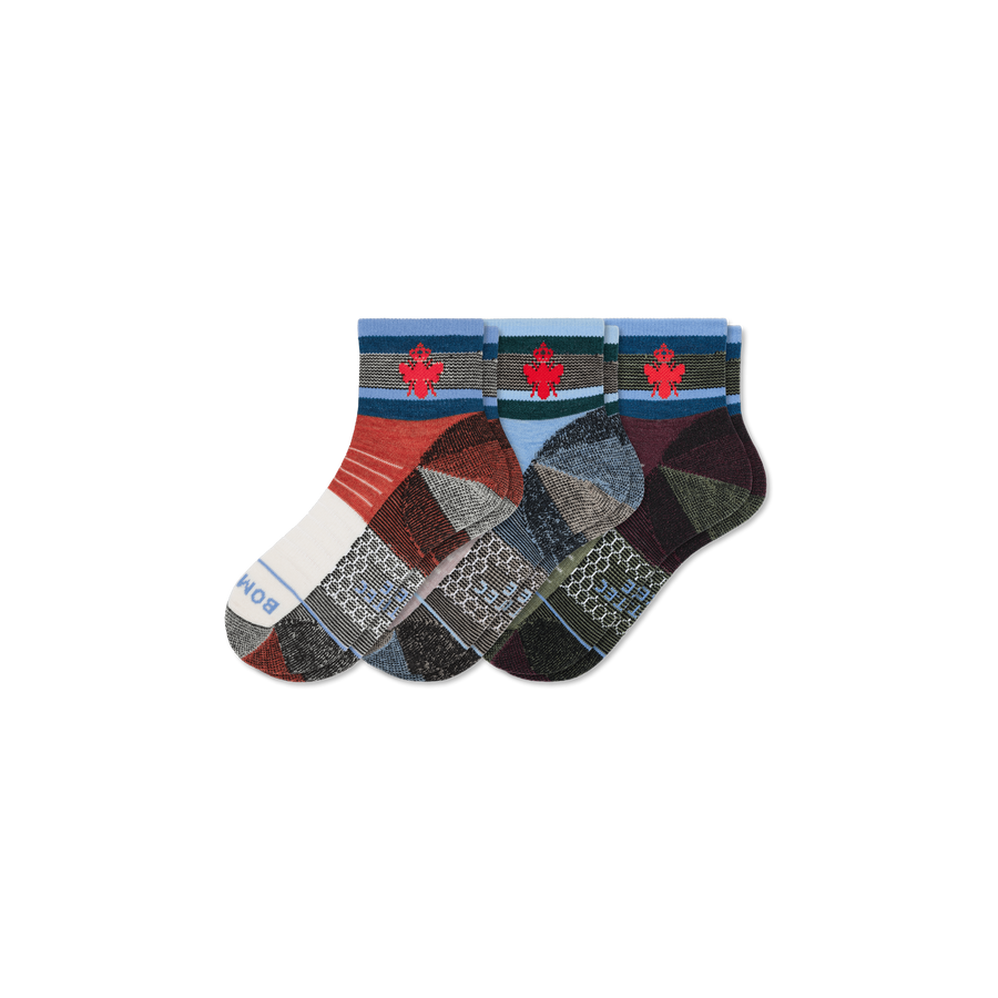 Cotopaxi x Bombas Merino Wool Blend Hiking Quarter Sock 3-Pack - Outdoor Wear