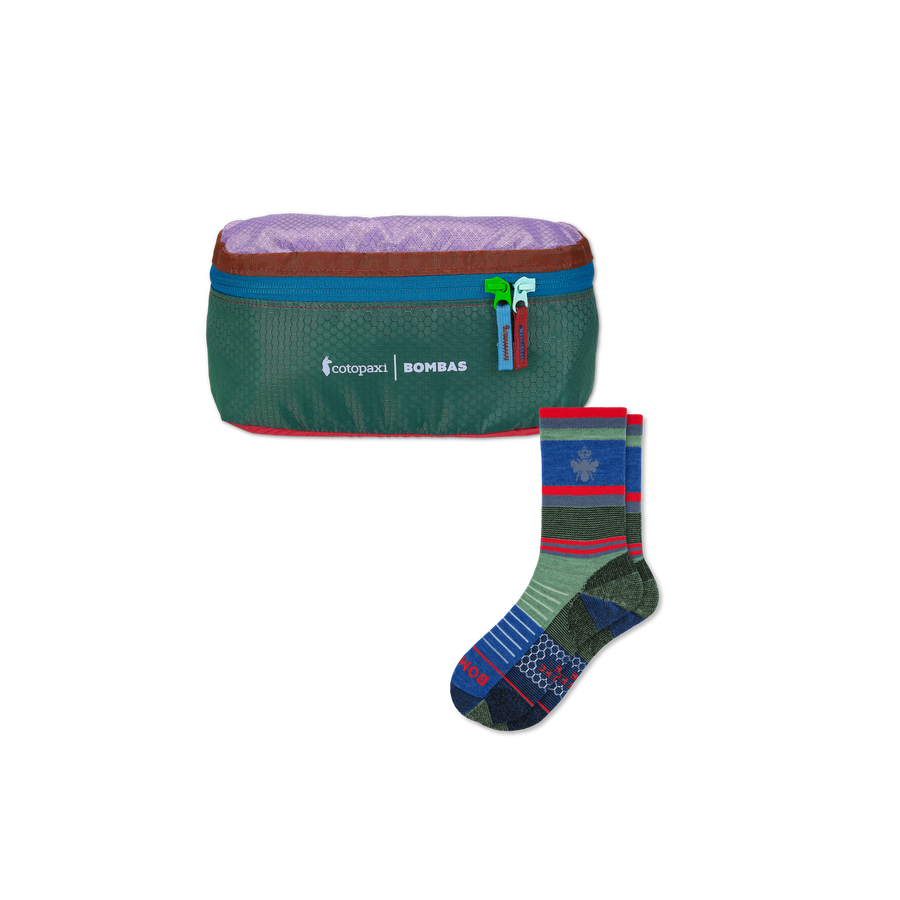 Cotopaxi x Bombas Merino Wool Blend Hiking Calf Sock & Fanny Pack - Easy Weekend Stash