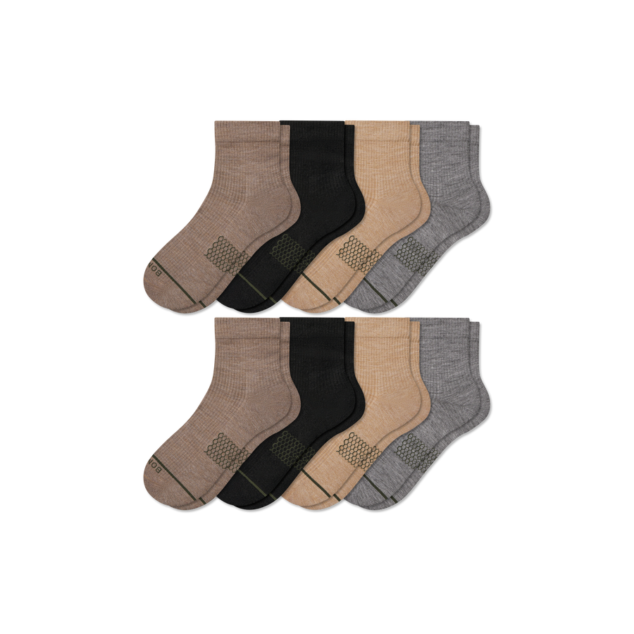 Men's Merino Wool Blend Modern Rib Quarter Sock 8-Pack - Everyday No Show Pair
